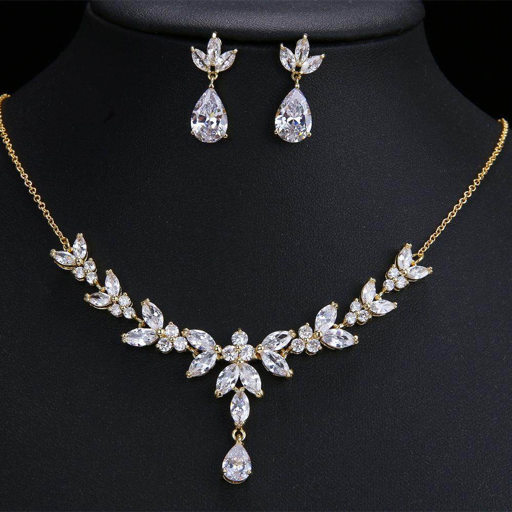 Water Drop Zircon Necklace Bridal Accessory 616165232392 - COCOMELODY